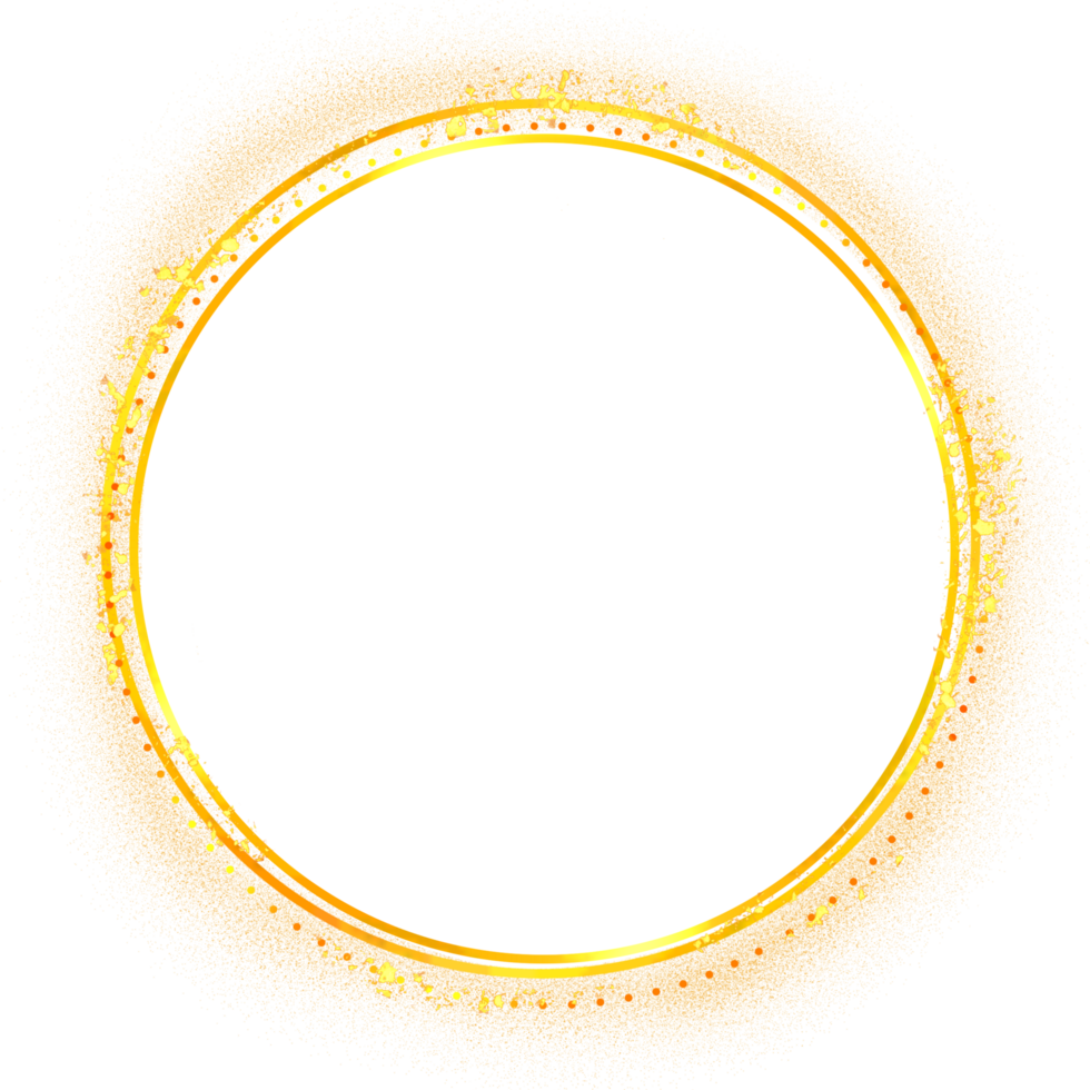 Golden circle with glitter png