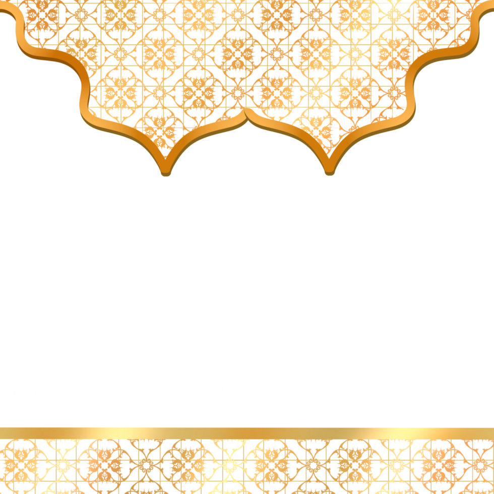 gyllene islamic mönster gräns png