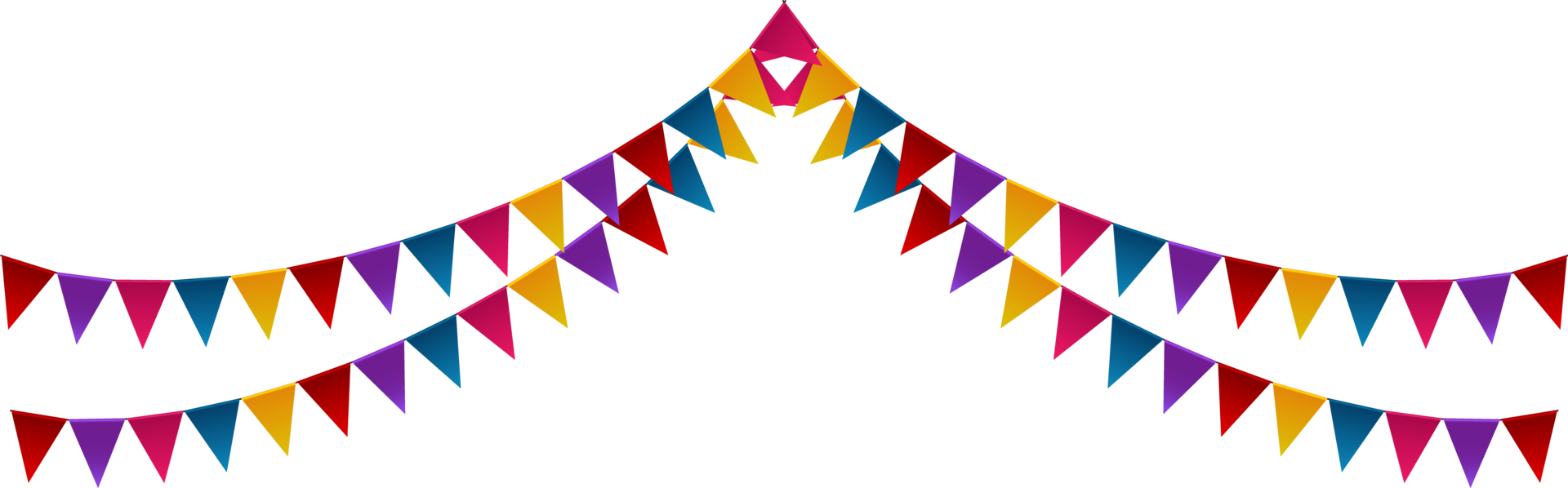 Birthday Pennants. Hanging triangular png