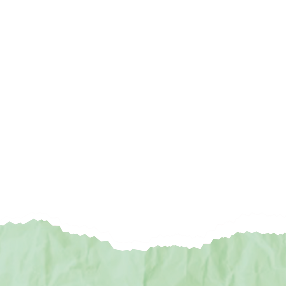 Simple torn green textured paper png
