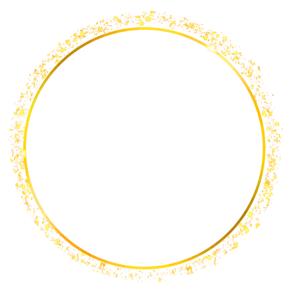 Golden circle with glitter png