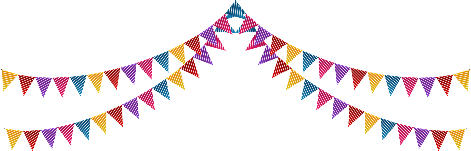 Birthday Pennants. Hanging triangular png