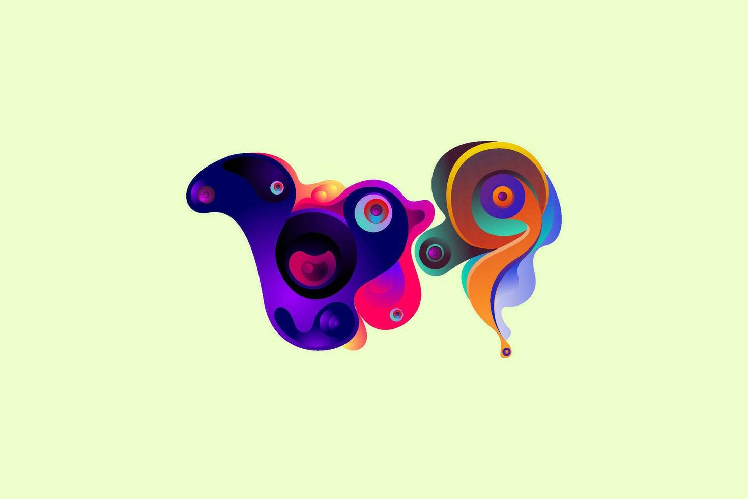 a colorful abstract design with a large eye vector