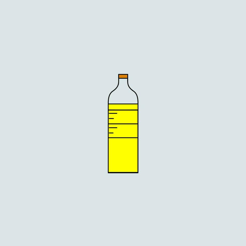 a bottle of liquid is shown on a gray background vector