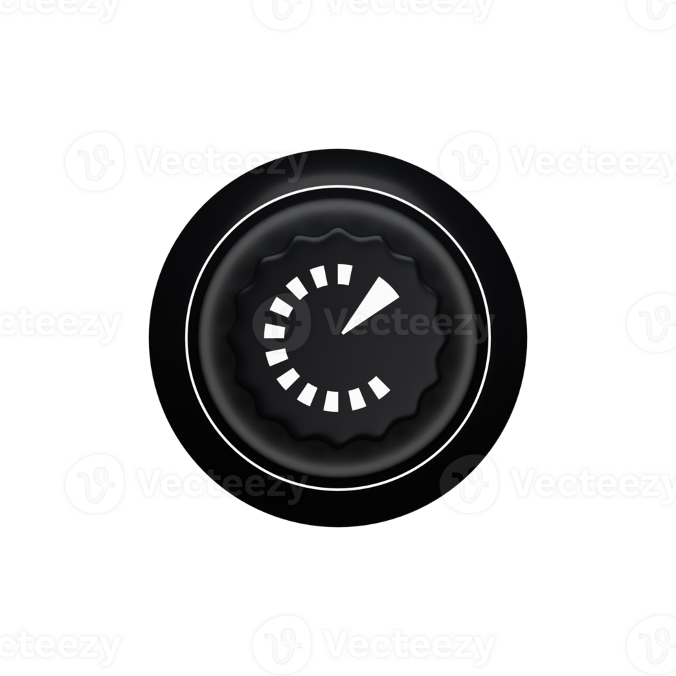 3d. Realistic volume button with light isolated on transparent background. png