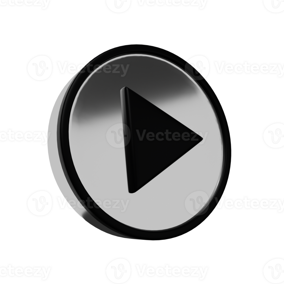 3d. Realistic video icon isolated on transparent background. png