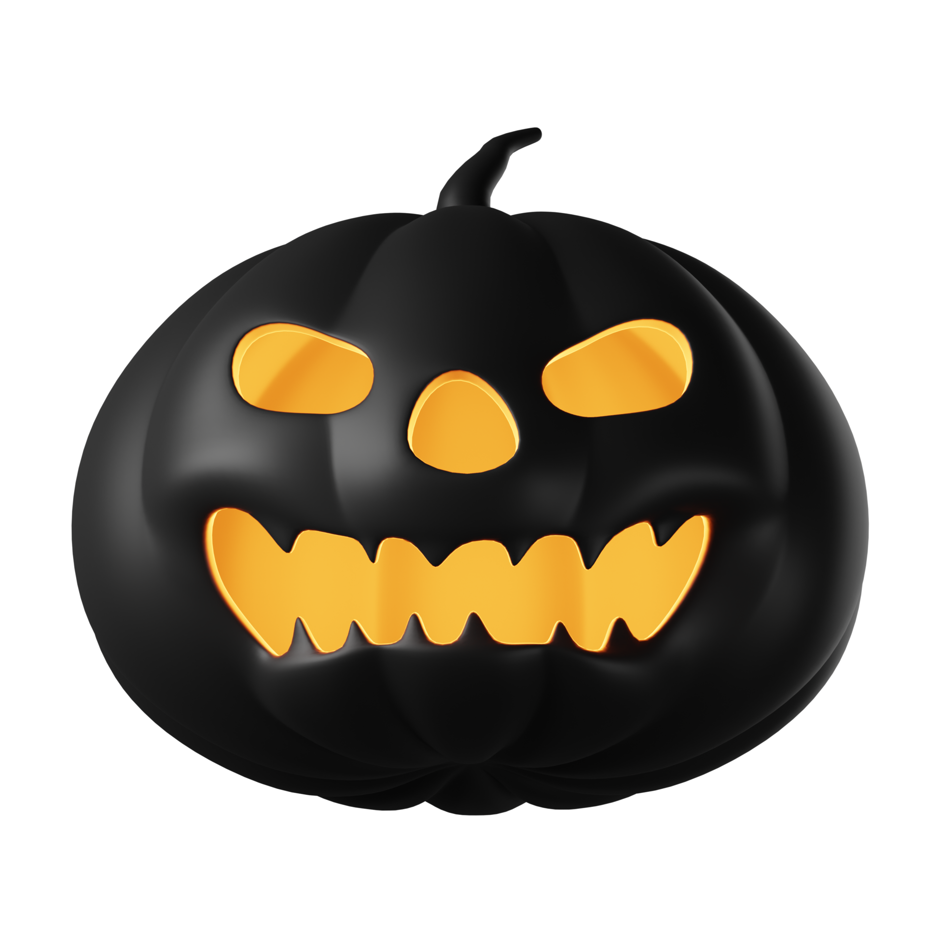 3D Realistic Halloween Angry Pumpkin Isolated On Transparent Background 3d Realistic Halloween Angry Pumpkin Isolated On Transparent Background Halloween Black Pumpkin Png