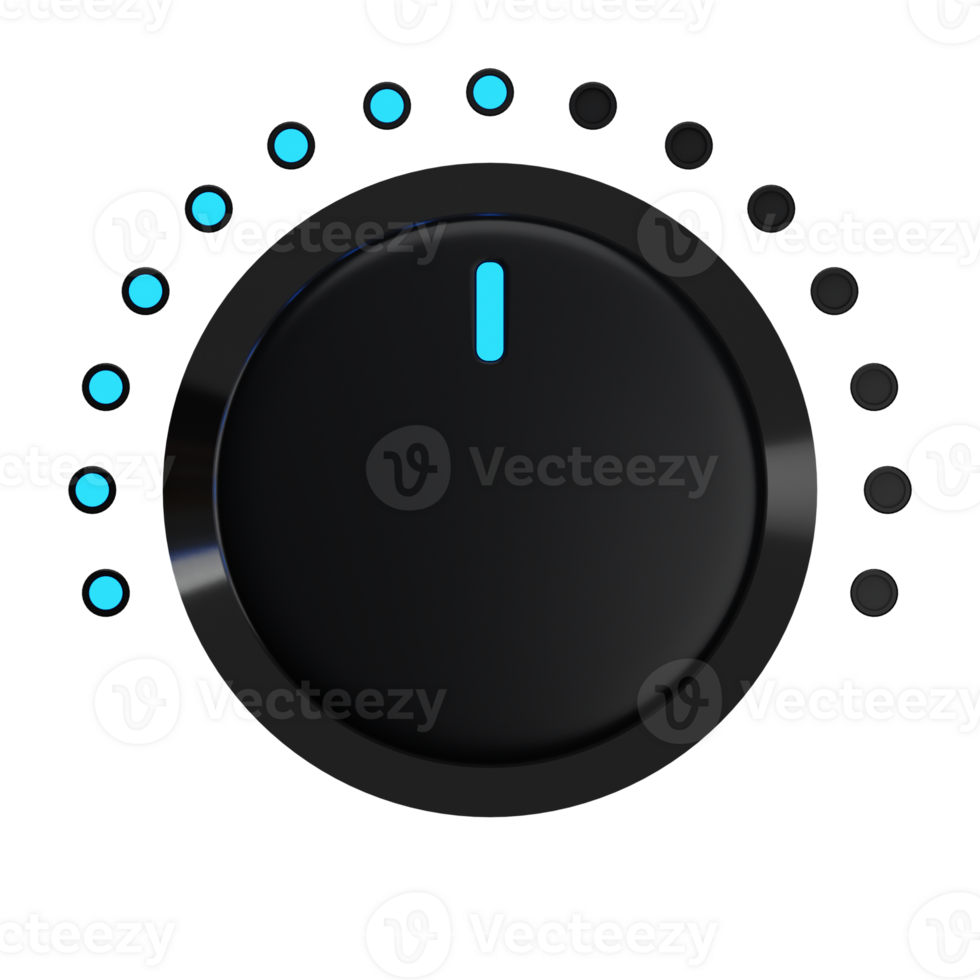 3d. realistisch Volumen Taste mit Blau Licht isoliert auf transparent Hintergrund. png
