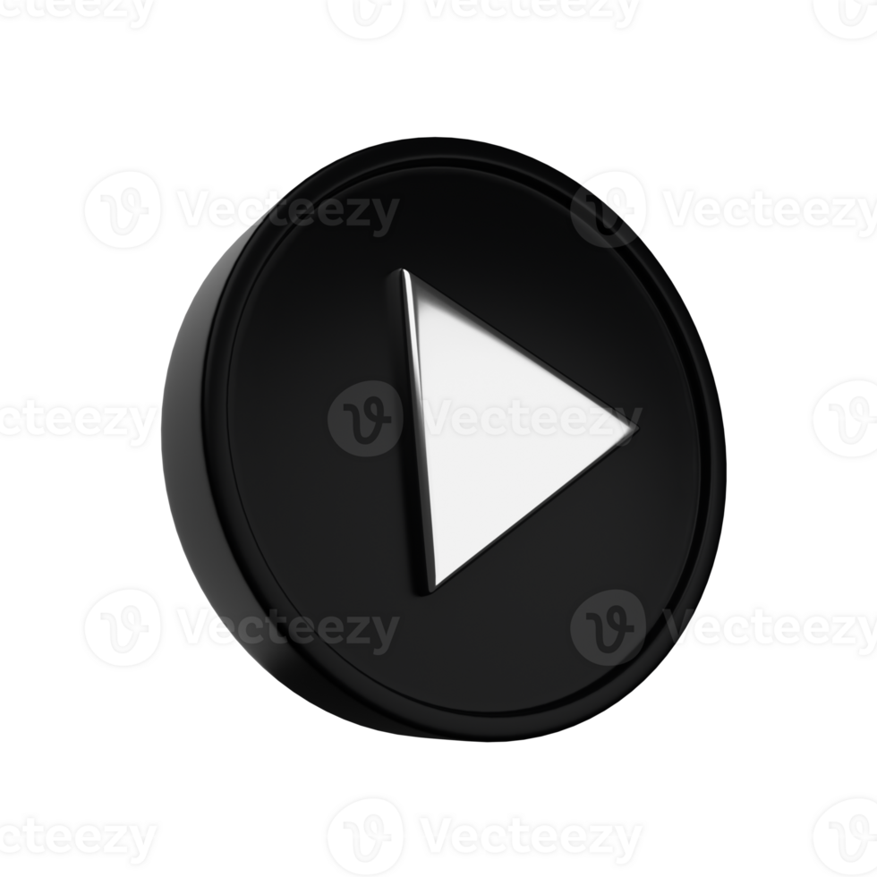 3d. Realistic video icon isolated on transparent background. png