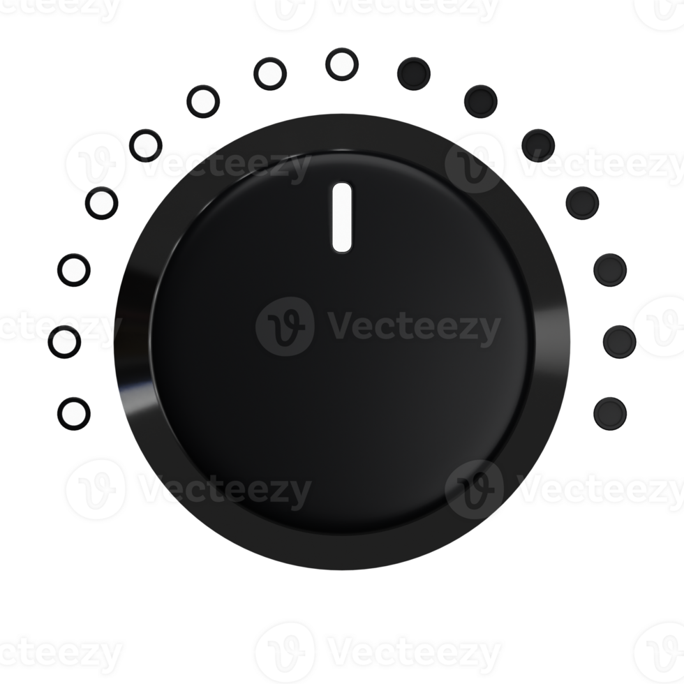 3d. Realistic volume button with light isolated on transparent background. png