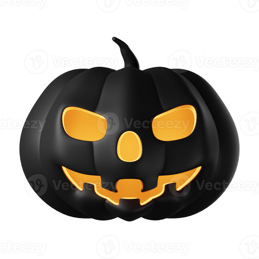 3D Realistic Halloween Angry Pumpkin Isolated On Transparent Background 3d Realistic Halloween Angry Pumpkin Isolated On Transparent Background Halloween Black Pumpkin Png