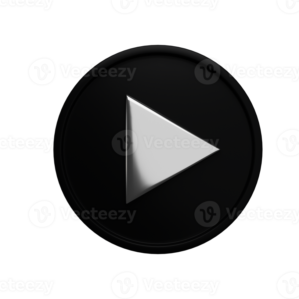 3d. Realistic video icon isolated on transparent background. png