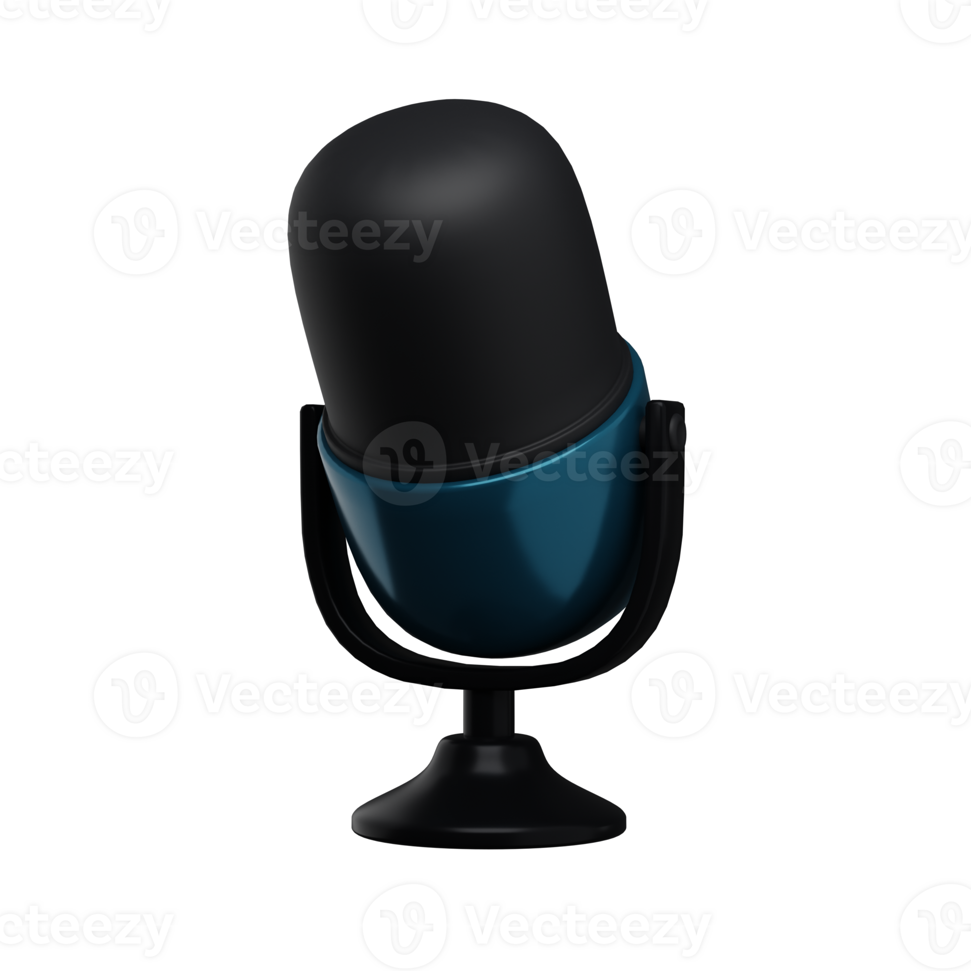 3d. Realistic blue microphone isolated on transparent background. 27156643 PNG