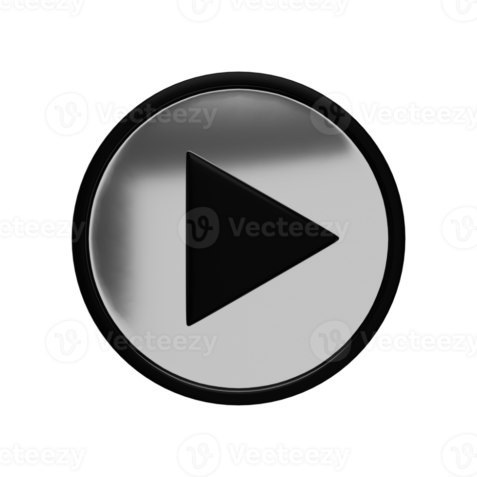 3d. Realistic video icon isolated on transparent background. png