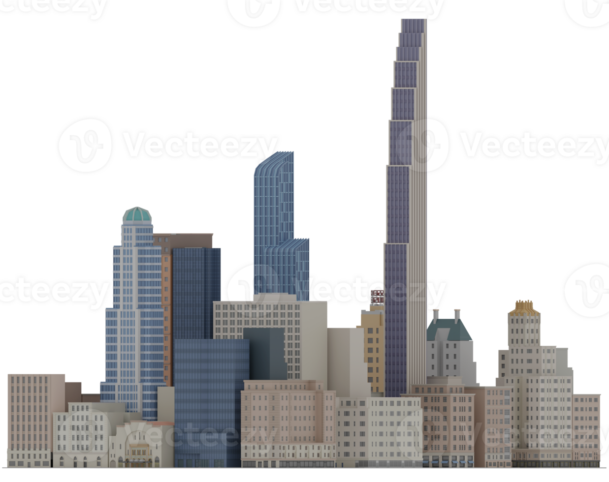 3D Illustration Cartoon City Scape Building skyscraper nyc png