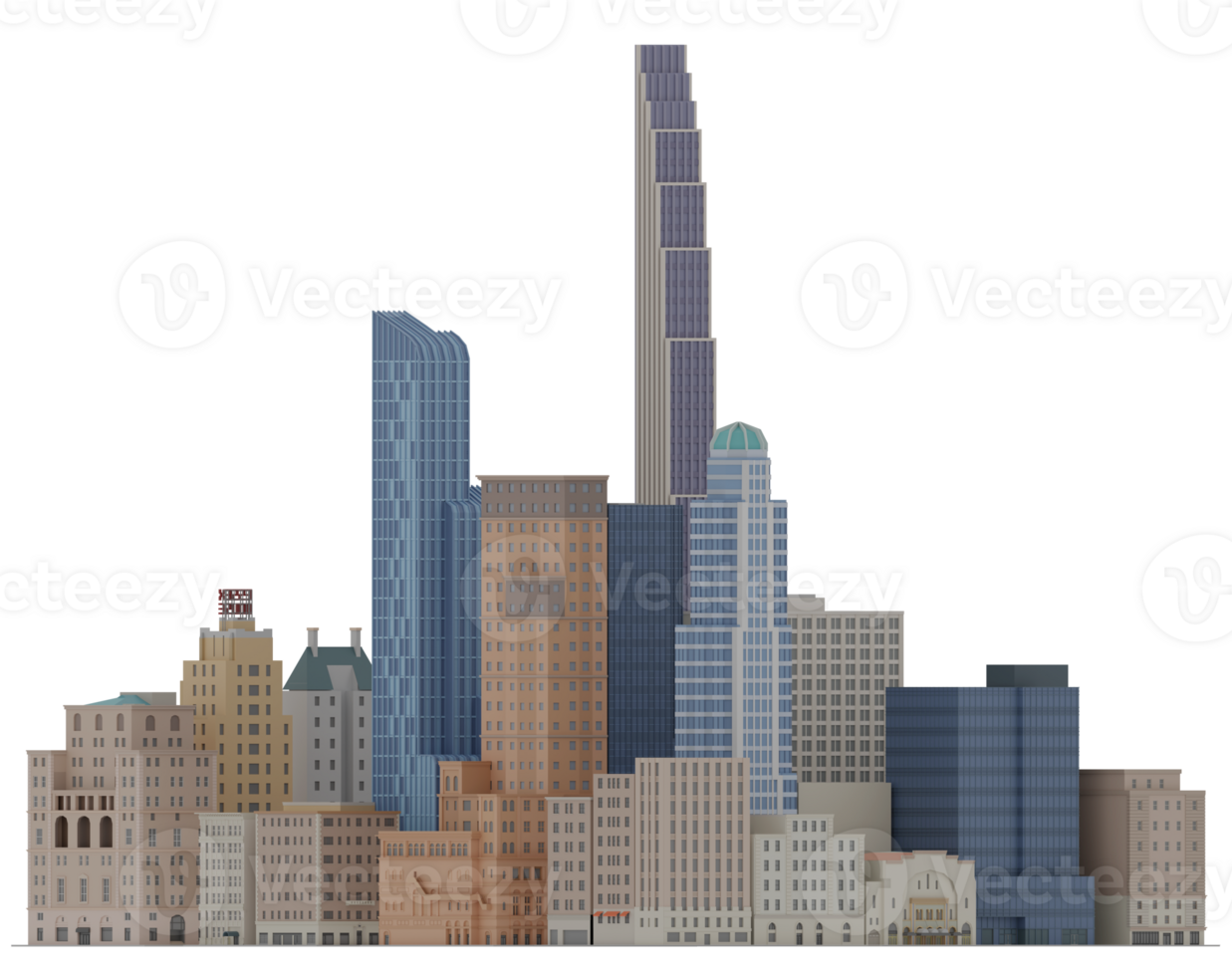 3D Illustration Cartoon City Scape Building skyscraper nyc png