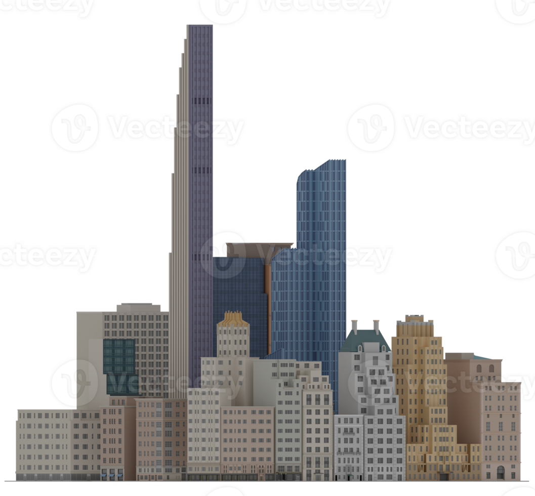 3D Illustration Cartoon City Scape Building skyscraper nyc png