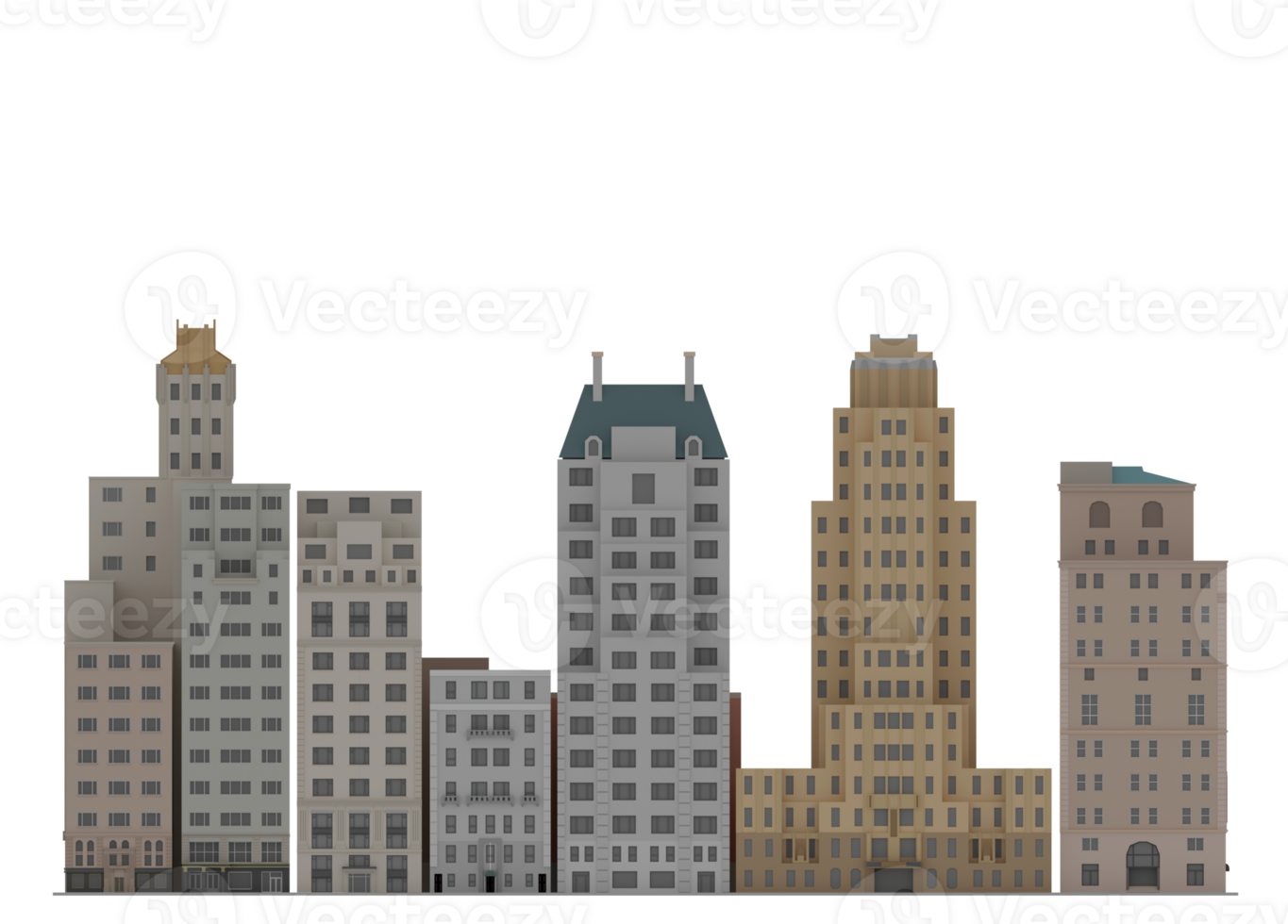 3D Illustration Cartoon City Scape Building skyscraper nyc 27156673 PNG