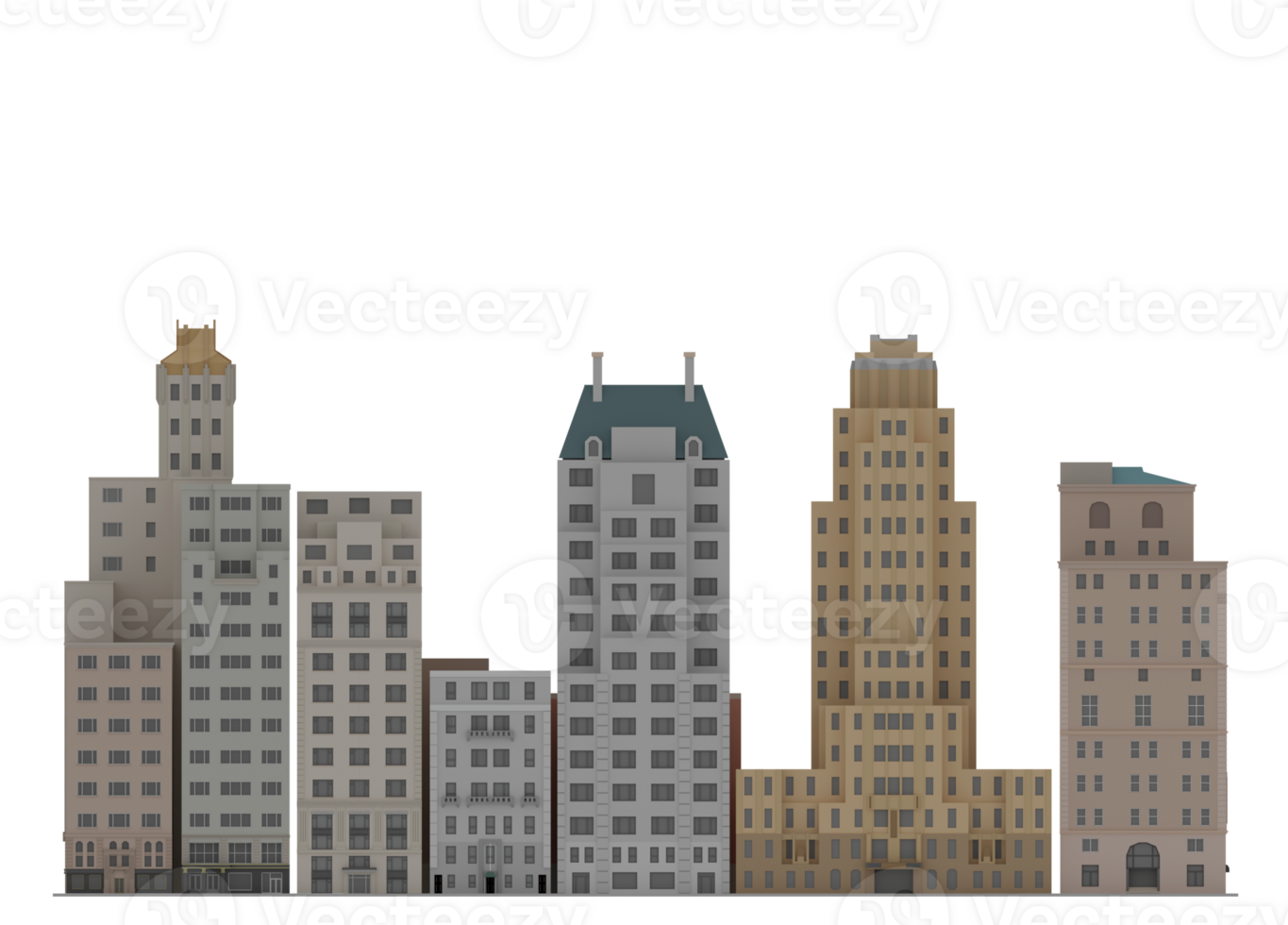 3D Illustration Cartoon City Scape Building skyscraper nyc png