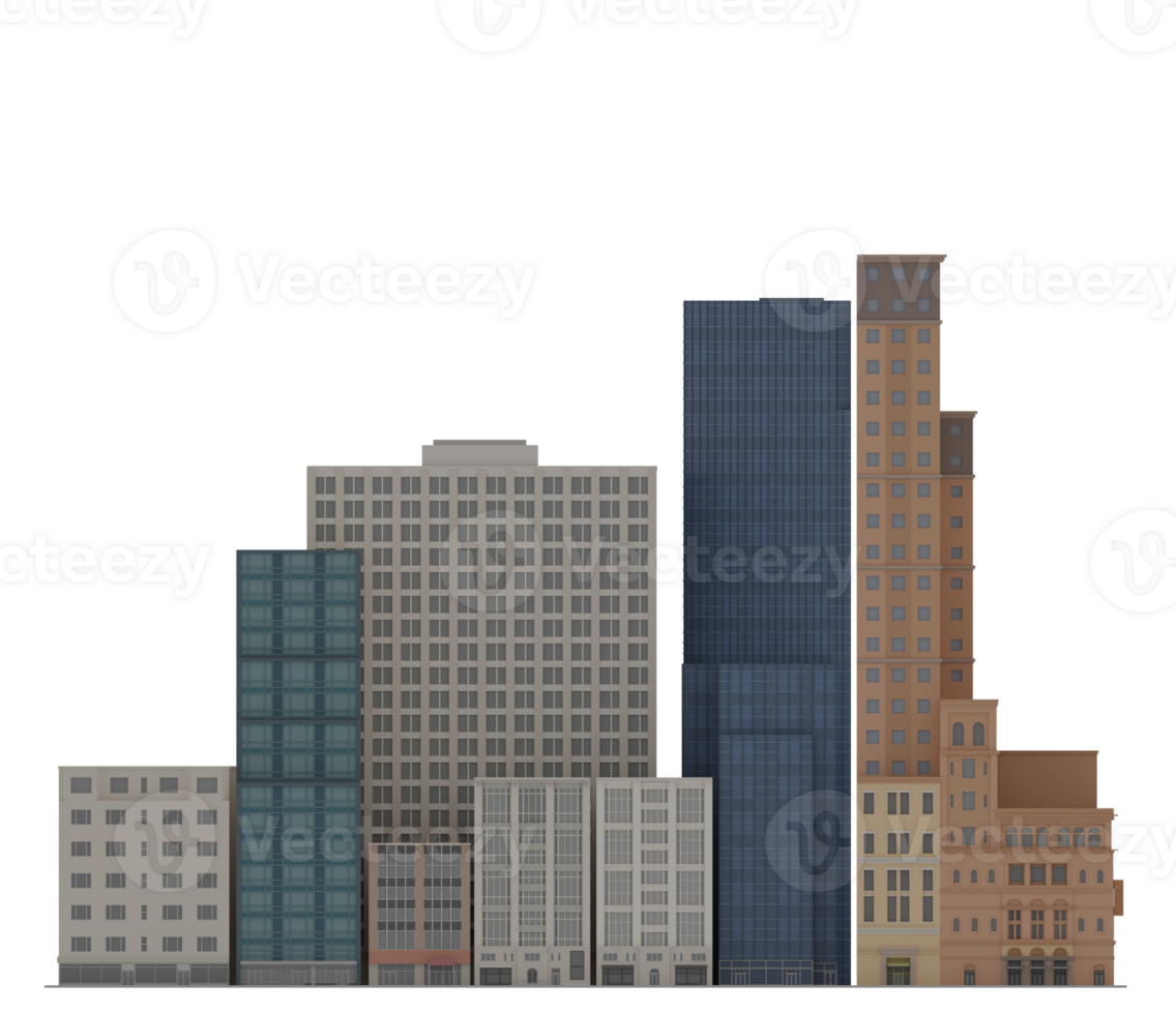 3D Illustration Cartoon City Scape Building skyscraper nyc png