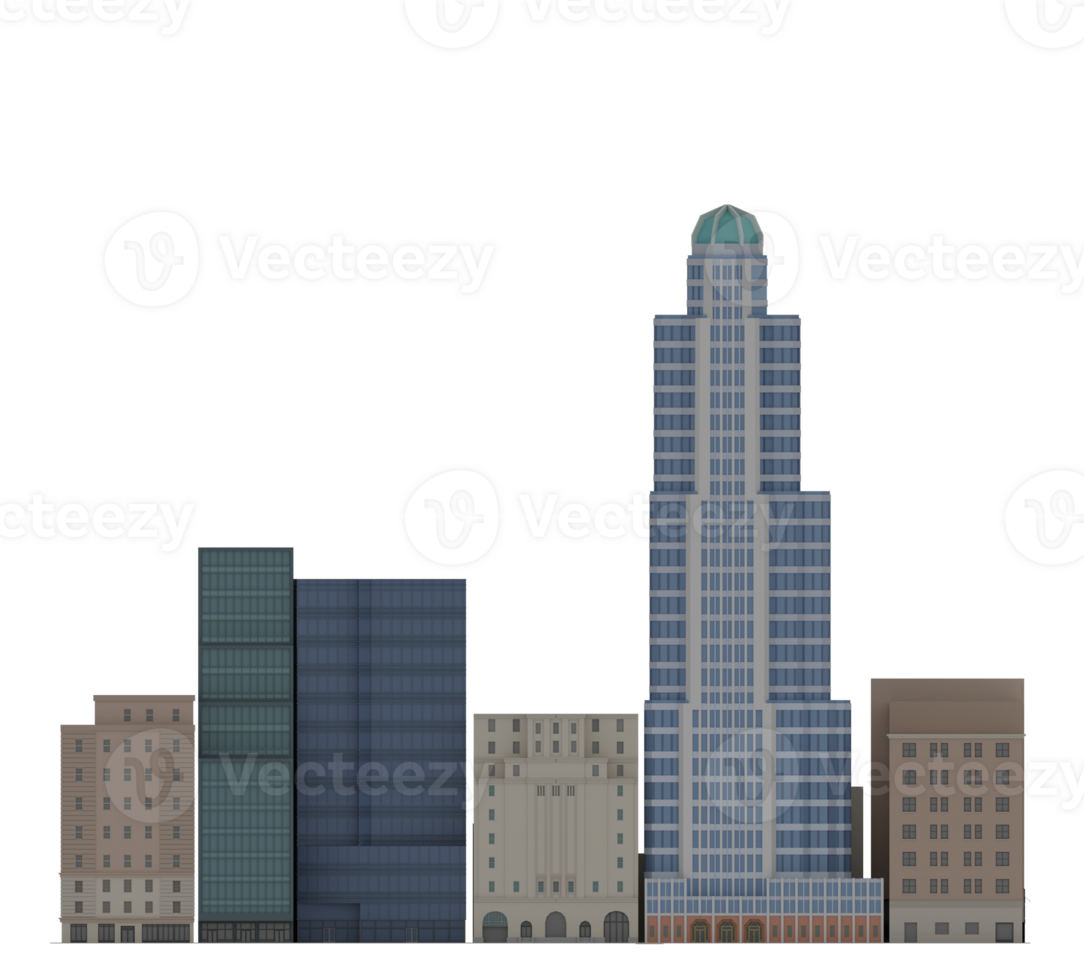 3d illustration tecknad serie stad scape byggnad skyskrapa nyc png