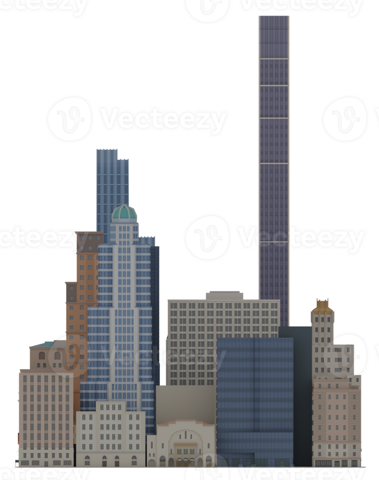 3D Illustration Cartoon City Scape Building skyscraper nyc png