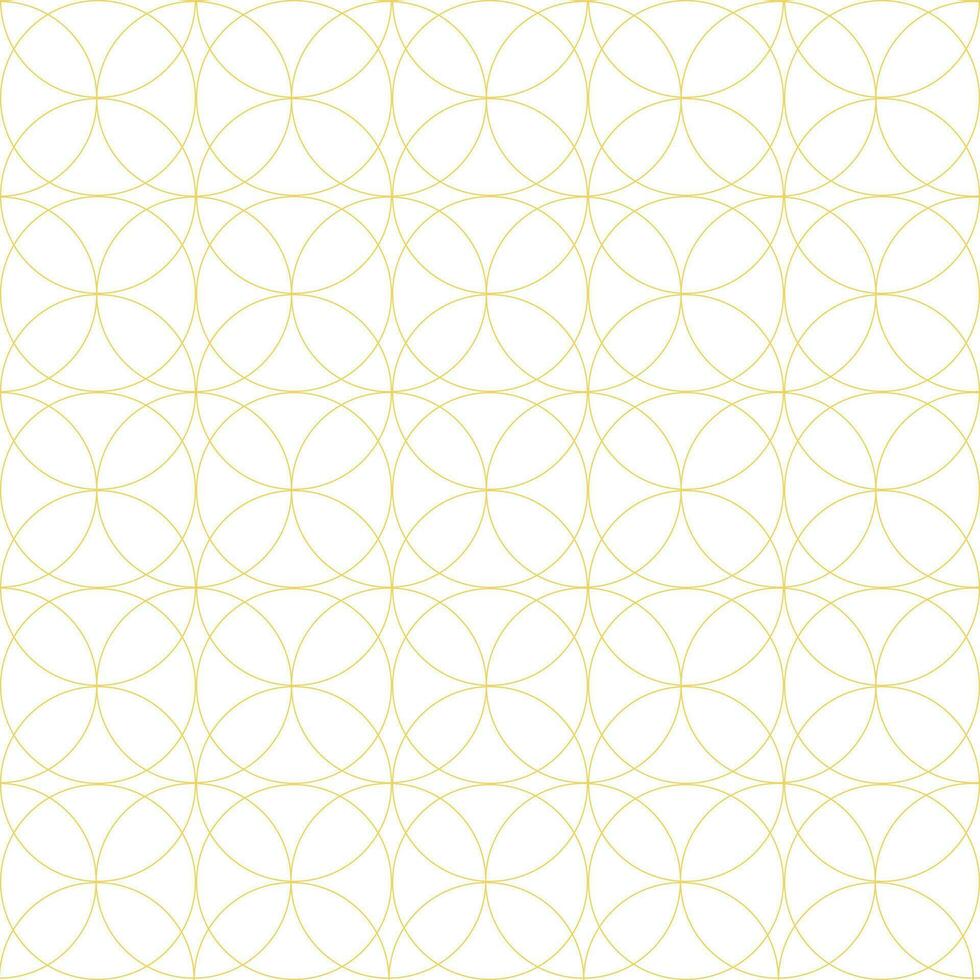 Abstract circle geometric pattern striped gold on yellow background fabric vector