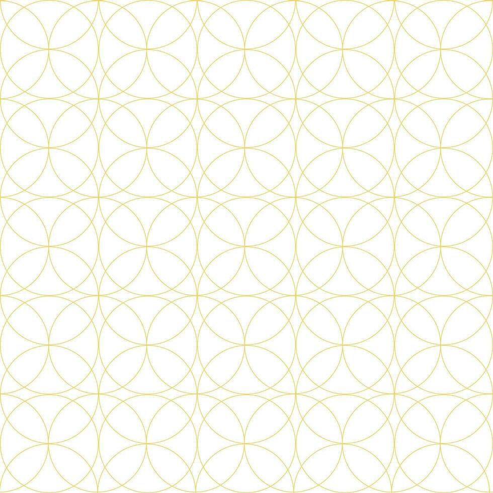 Abstract circle geometric pattern striped gold on yellow background fabric vector