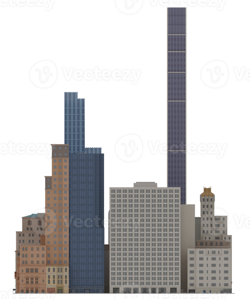 3D Illustration Cartoon City Scape Building skyscraper nyc png