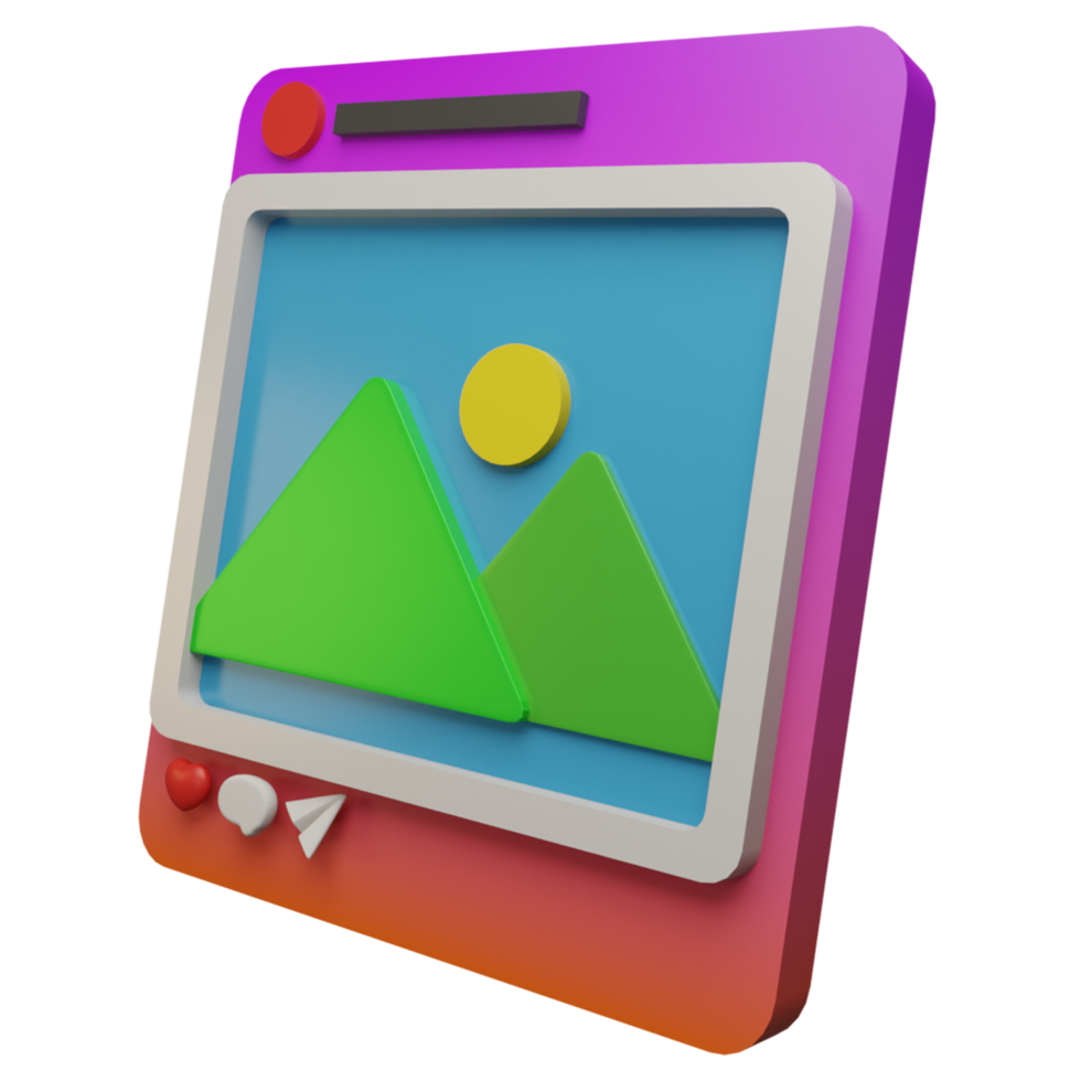 3d render icon bundle social media like object png