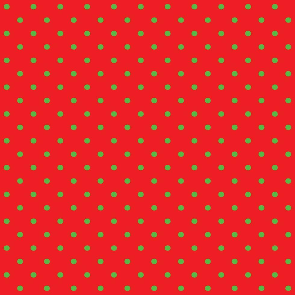 Red and Green seamless polka dot pattern vector