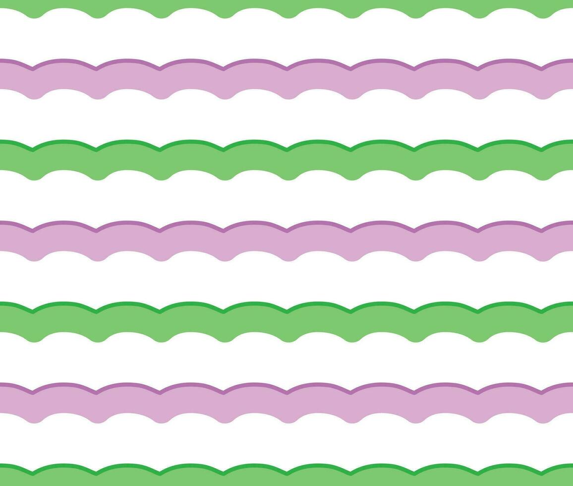 seamless pattern with violet and green wavy lines at white background, Candy cotton, Cloud fluffy, Vector illustration
