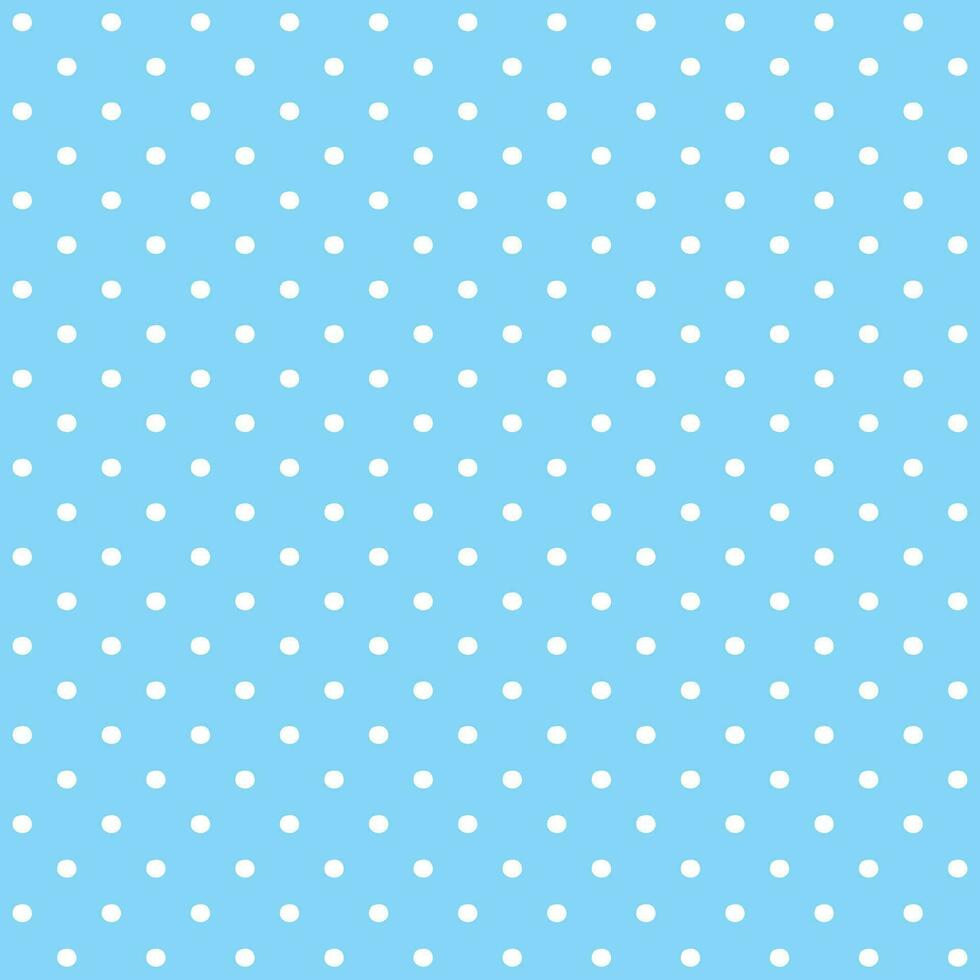 Pastel blue and white seamless polka dot pattern vector