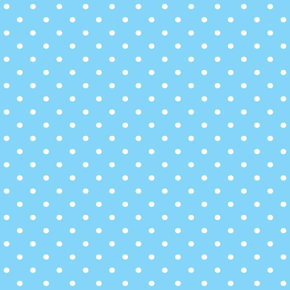 Pastel blue and white seamless polka dot pattern vector