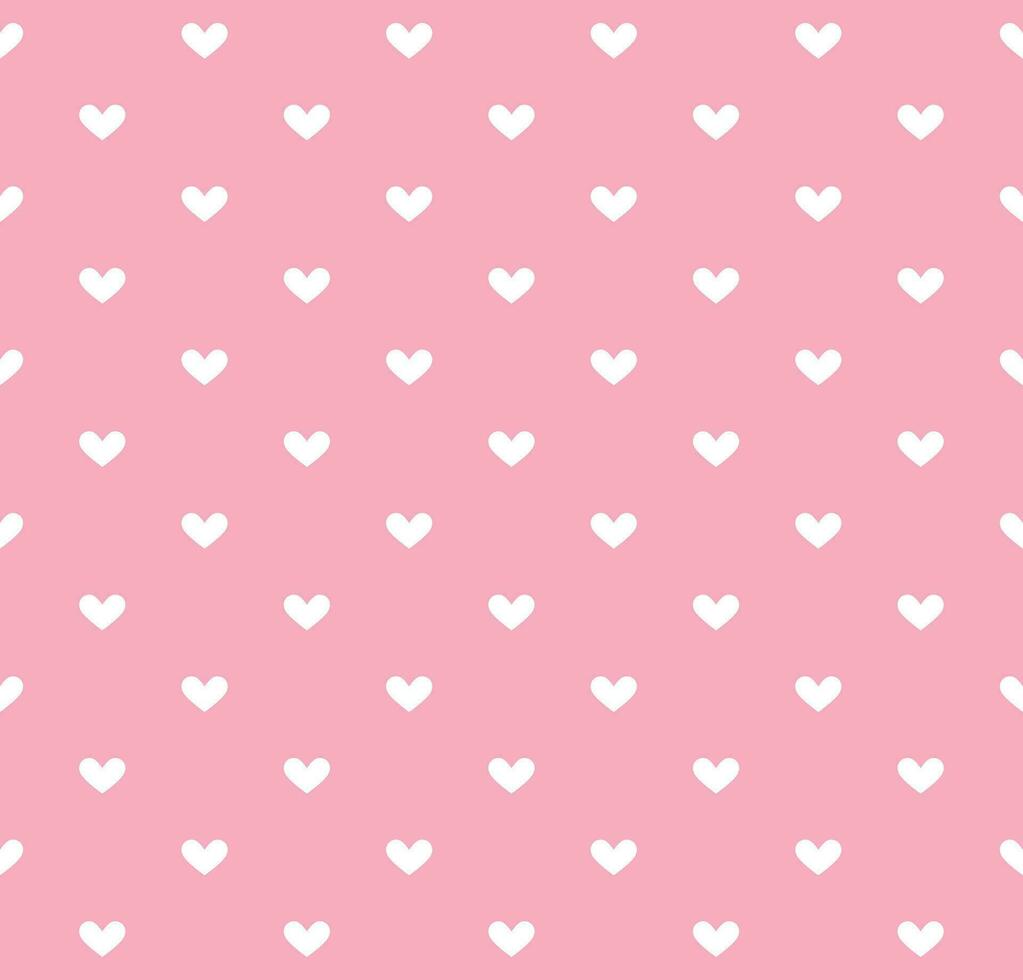 blanco corazón sin costura modelo en pastel rosado antecedentes vector, vector