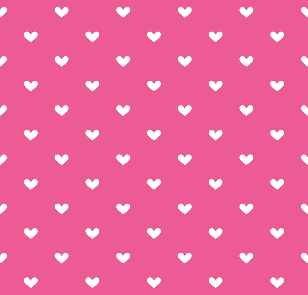 White heart seamless pattern on Pink background Vector, vector
