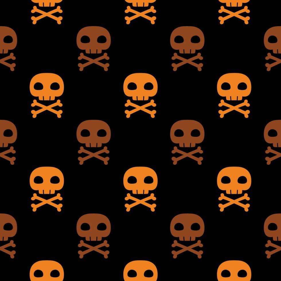 Skull and crossbones halloween seamless pattern Vector