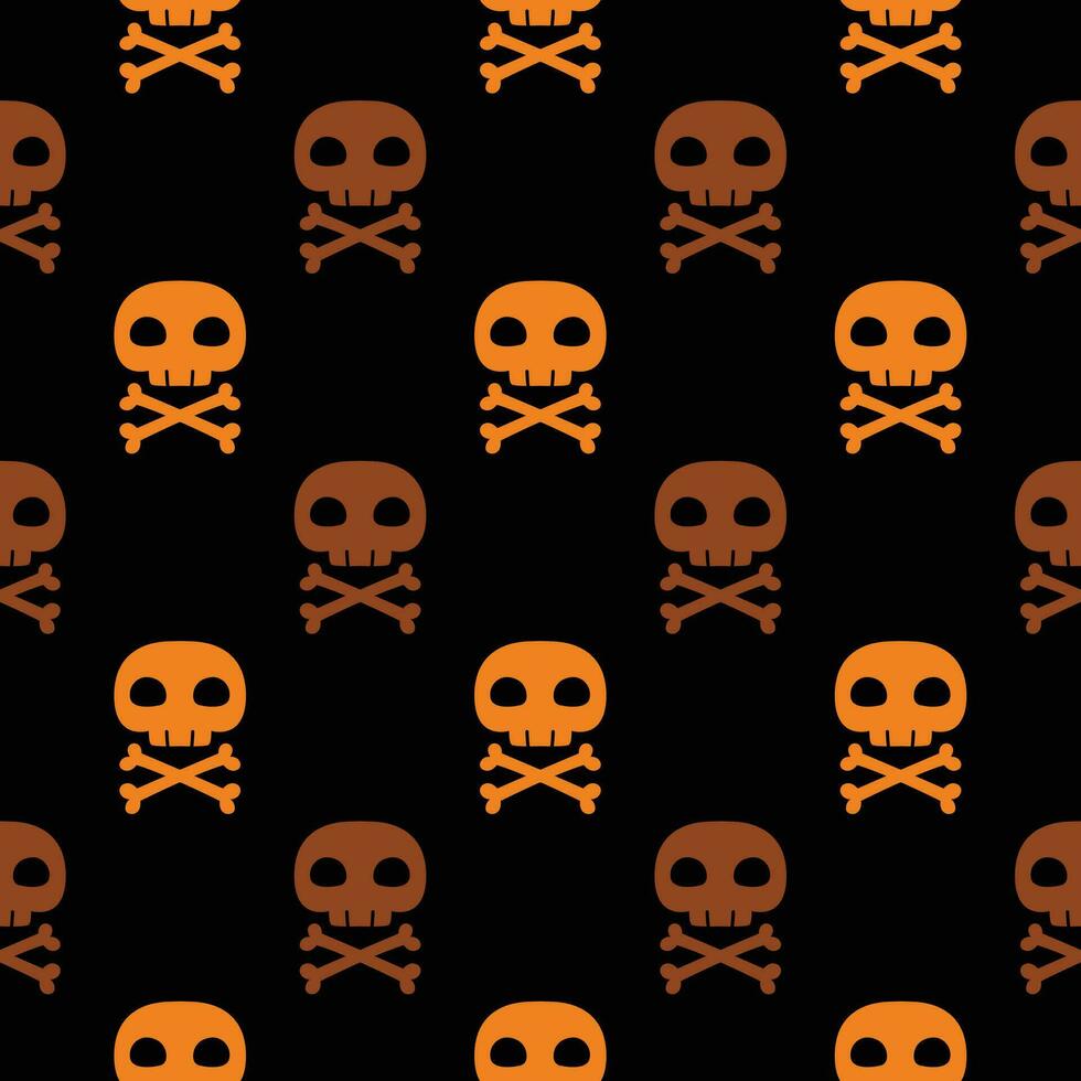 Skull and crossbones halloween seamless pattern Vector