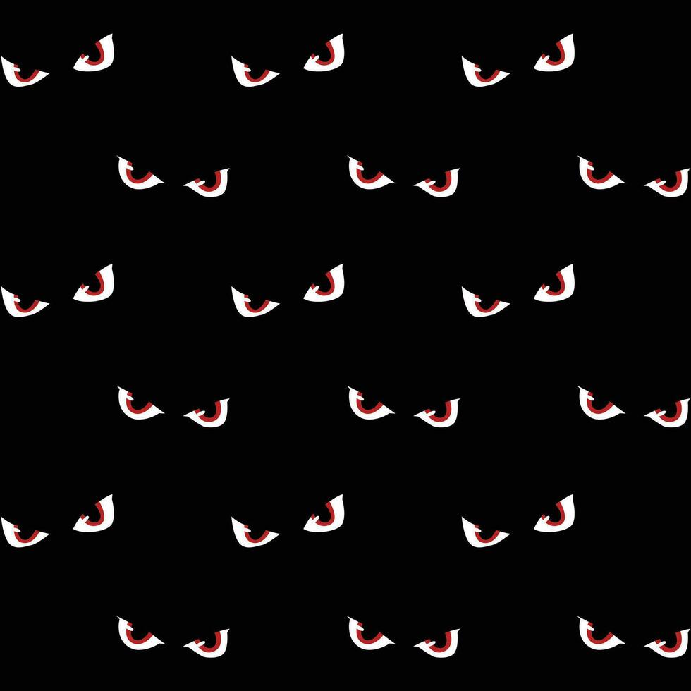 Seamless Pattern Of Scary Evil Eyes On Black Background vector