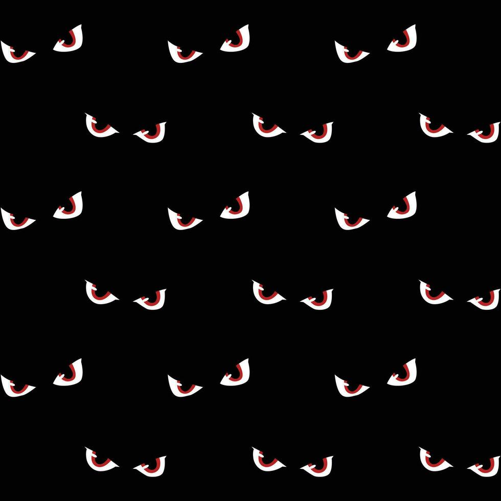 Seamless Pattern Of Scary Evil Eyes On Black Background vector