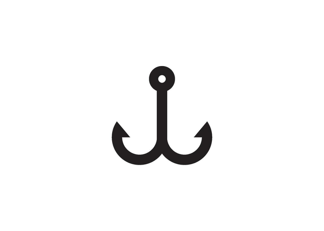 fish hook icon design vector isolated