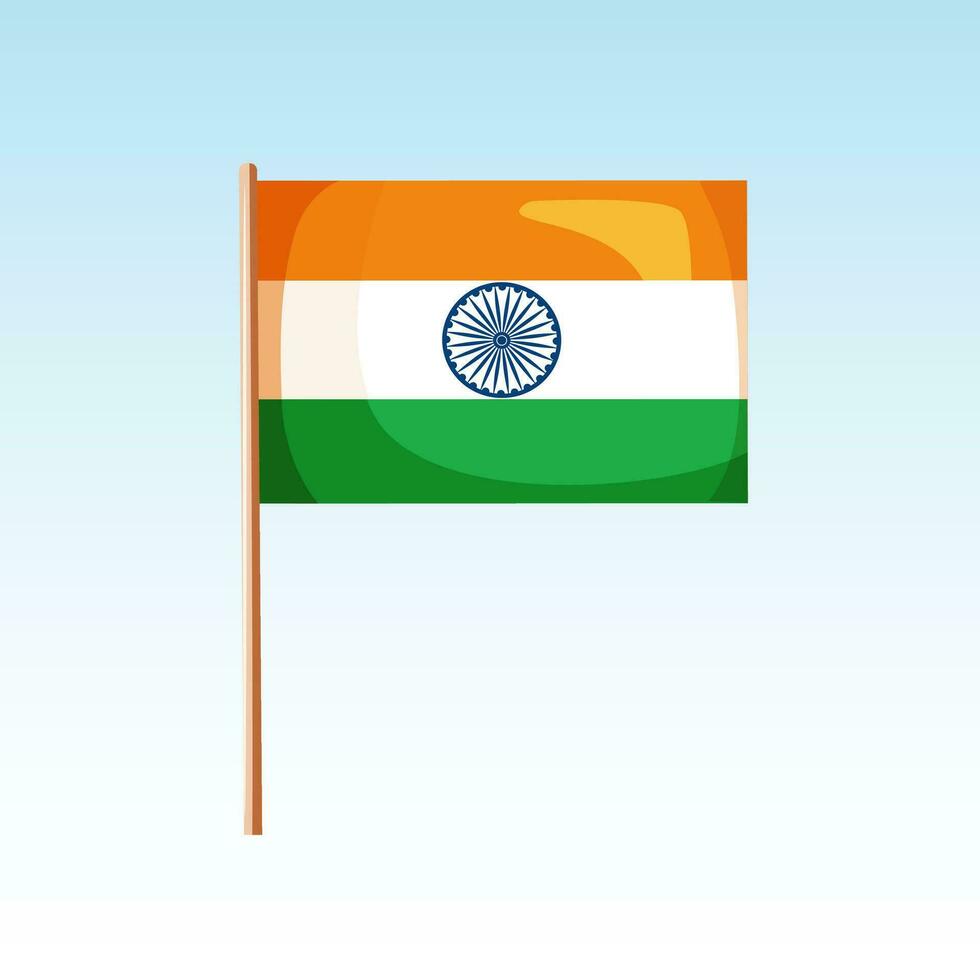 Stock Vector illustration of Indian flag isolated on blue background. National India flag eps 10 vector.