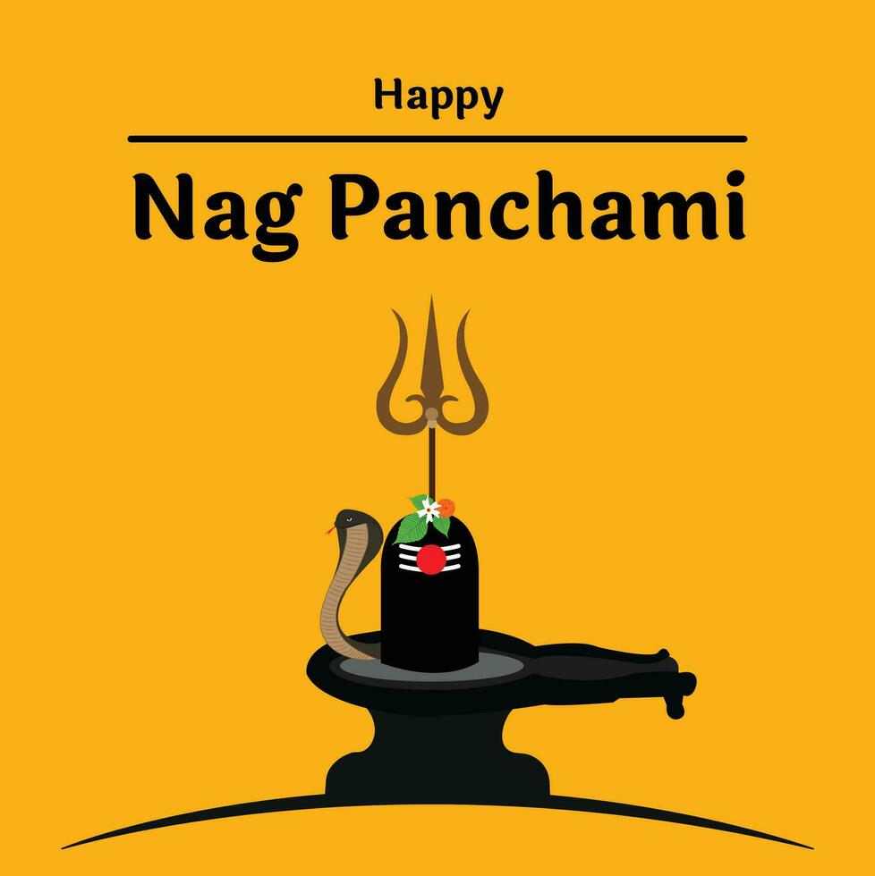 Happy Nag Panchami Indian Hindu Festival Celebration Vector Design