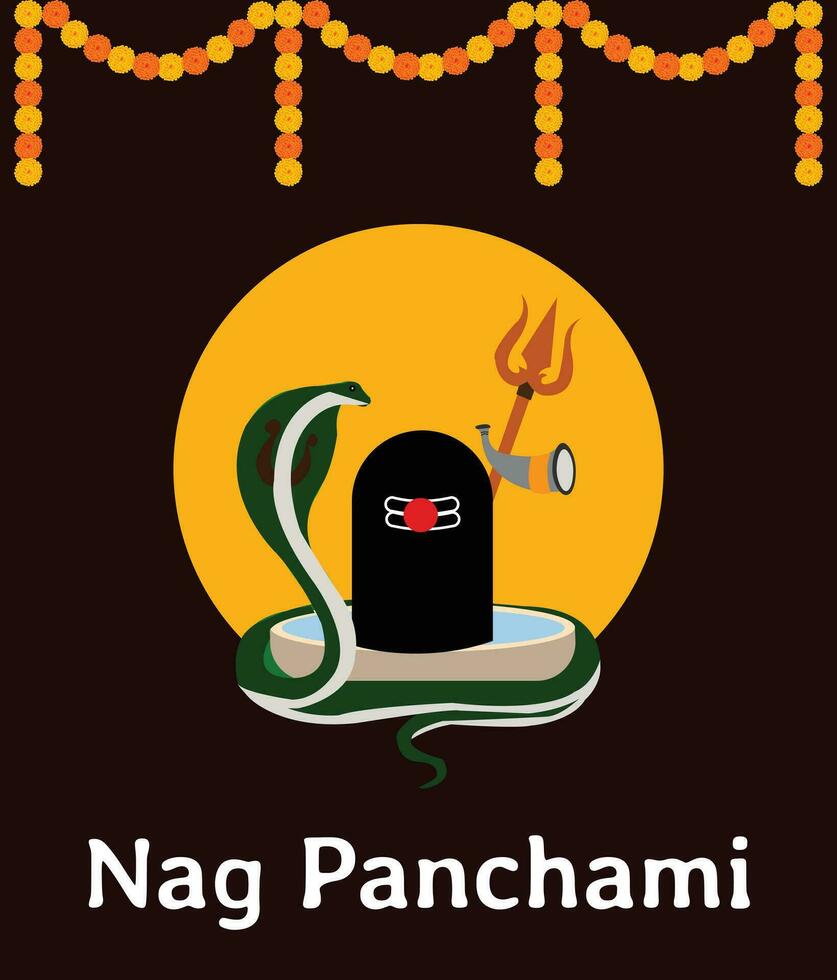 Happy Nag Panchami Indian Hindu Festival Celebration Vector Design