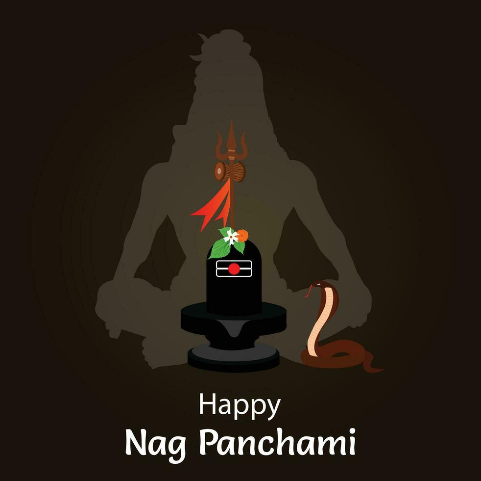 Happy Nag Panchami Indian Hindu Festival Celebration Vector Design