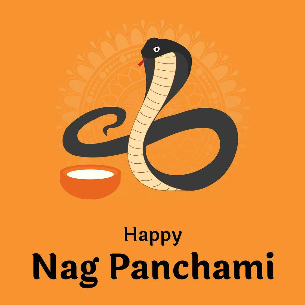 Happy Nag Panchami Indian Hindu Festival Celebration Vector Design