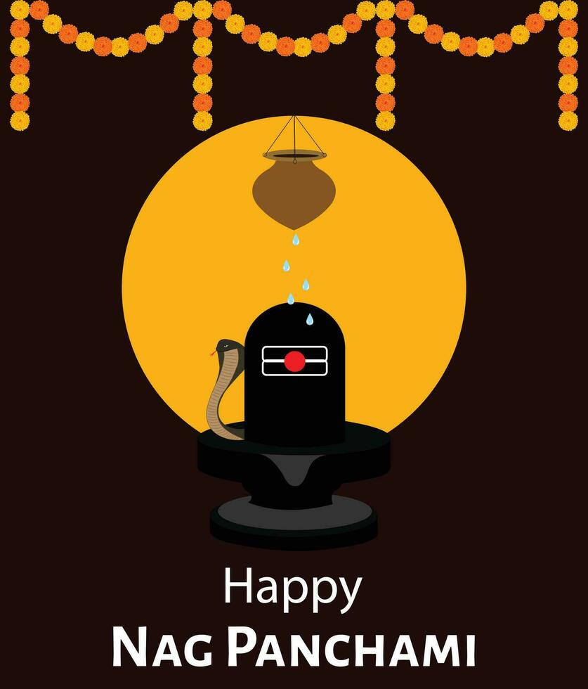 Happy Nag Panchami Indian Hindu Festival Celebration Vector Design