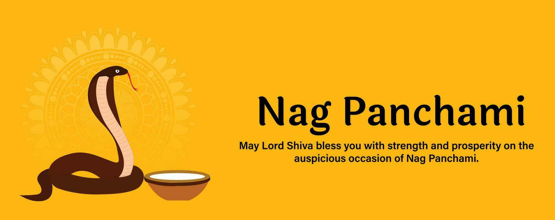Happy Nag Panchami Indian Hindu Festival Celebration Vector Design