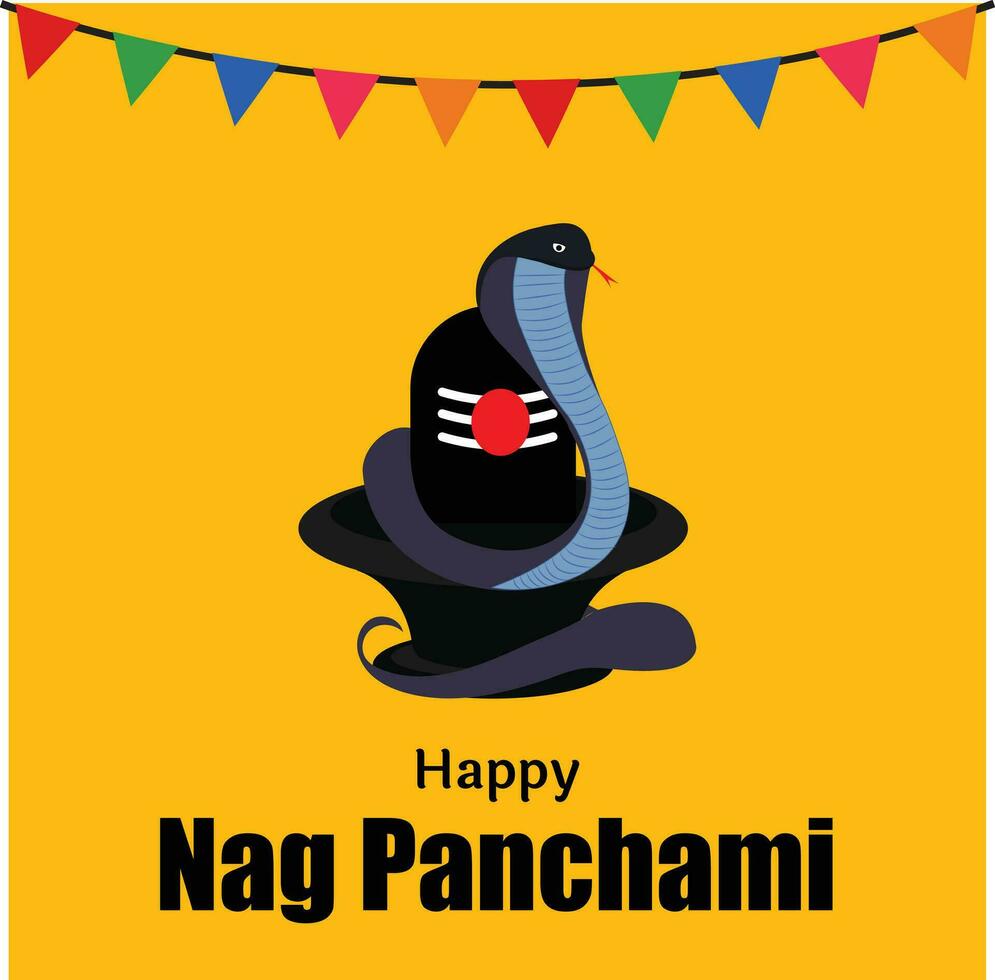 Happy Nag Panchami Indian Hindu Festival Celebration Vector Design