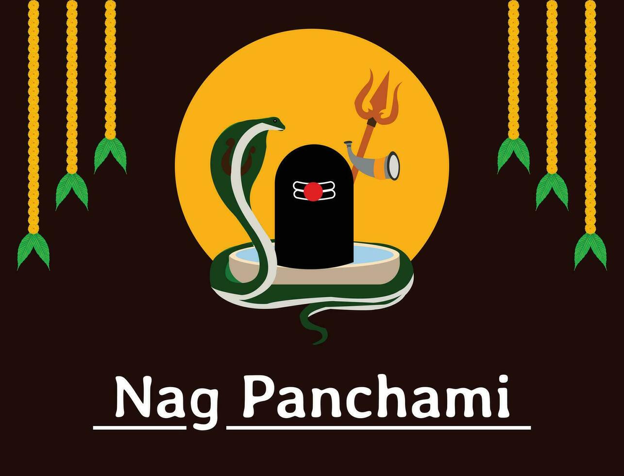 Happy Nag Panchami Indian Hindu Festival Celebration Vector Design